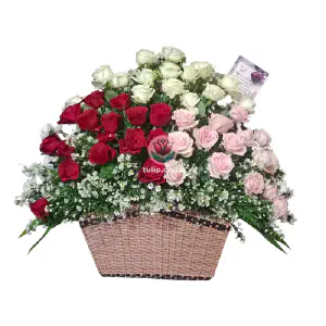 Tri Harmony Rose Basket