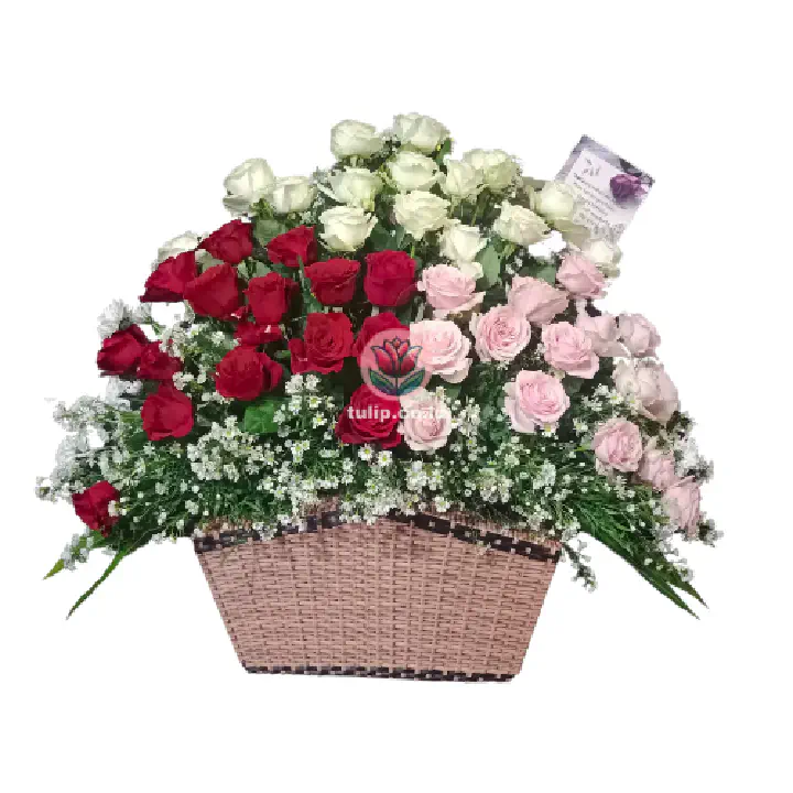 Tri Harmony Rose Basket