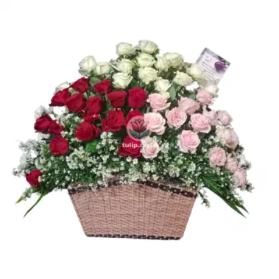 Tri Harmony Rose Basket