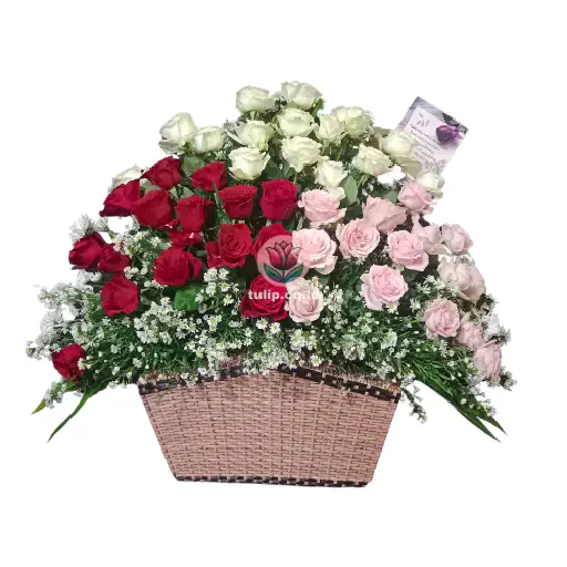 Tri Harmony Rose Basket